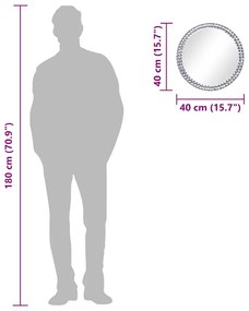 edzett üveg falitükör 40 cm