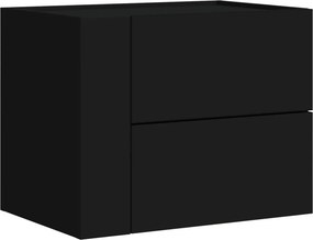 vidaXL fekete falra szerelhető éjjeliszekrény 45 x 30 x 35 cm