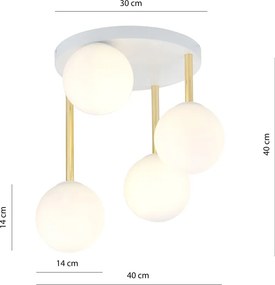 Emibig modern mennyezeti lámpa dolce fehér arany emi1261/4
