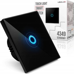 Kapcsoló Lámpa Kapcsoló Üveg Érintőképernyős Lépcső Modern Fekete