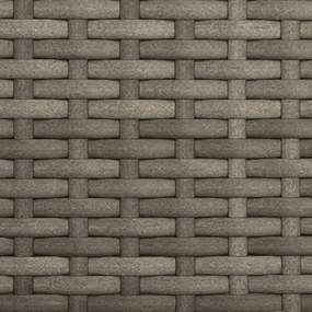 3 személyes szürke polyrattan kerti kanapé baldachinnal/székkel