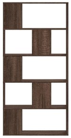 5 szintes barna tölgy színű fa könyvespolc 80,5x23,5x162,5 cm