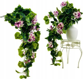 Mű Pelargónia Virág Füzér, Pelargónia Virágok, Lógó Virágfüzér 80 cm