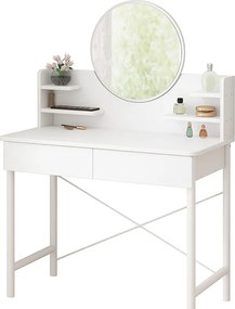 Kozmetikai Fésülködőasztal Fehér Hálószoba Tükör Fiókokkal Modern