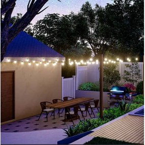 LED napelemes lánc 10xLED/0,5W/4,5V 12 m 3000K IP44 + távirányító