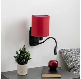 Brilagi-LED Fali lámpa NUBILA 1xE27/25W/230V+LED/3W fekete/Pompeiai piros