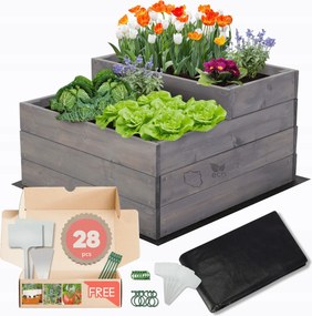 Zöldségtartó láda emeletes virágtartó ágyás impregnált 36x60x60