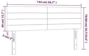 kék szövet LED-es fejtámla 144x5x78/88 cm