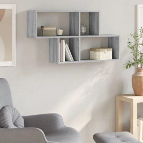 szürke sonoma színű szerelt fa fali polc 100 x 20 x 53 cm