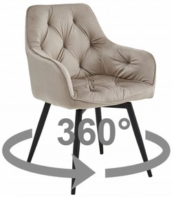 JORK360 VELVET bézs forgó étkezőszék