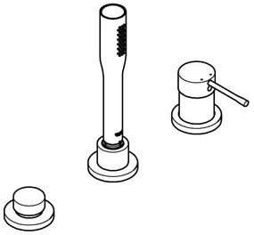GROHE 19976001 - ESSENCE háromlyukú kádcsaptelep-kombináció, fényes króm