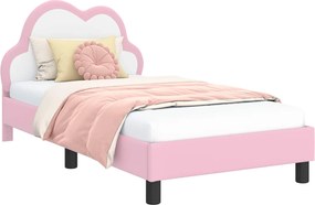 vidaXL Ágykeret fejtámlával Rózsaszín 80 x 160 cm PU