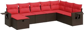 vidaXL 8 részes barna polyrattan kerti ülőgarnitúra párnákkal