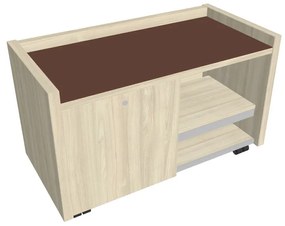 Verno mobil konténer 100 x 50 cm üveggel, bal, akác / barna