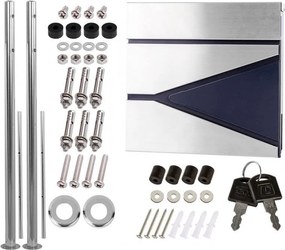 STILISTA Postaláda állvánnyal  acél 37 x 10,5 cm