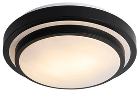 Modern mennyezeti lámpa fekete fehérrel 35 cm 2-lámpás IP44 - Walden