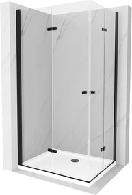 Mexen Lima Duo, zuhanykabin 100 (ajtó) x 90 (ajtó) cm, 6mm átlátszó üveg, fekete profil + zuhanytálca, 856-100-090-70-02-4010B
