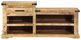 Cipőpad 110x35x50 cm Tömör durva fa mangó