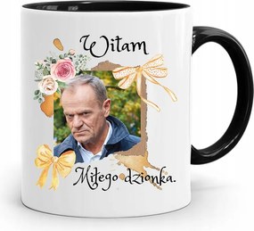 Donald Tusk Fekete Bögre Platform Ajándék fényképes nyomtatással