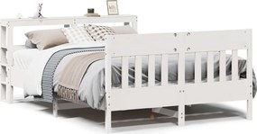 vidaXL fehér tömör fenyőfa ágy matrac nélkül 160 x 200 cm
