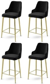 Enox Black and Gold bárszék szett, 4 db, 4 db