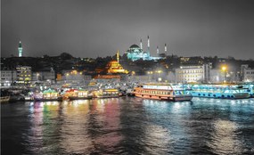 Flizelin fotótapéta Éjszakai Isztambul Boszporusz Arany szarv Galata 254x184 +ragasztó