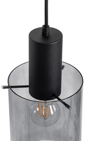 Függőlámpa fekete füstüveggel, ovális, 3 lámpás - Vidra