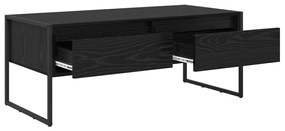 vidaXL Dohányzóasztal fiókkal Fekete tölgy 100 x 46 x 40 cm Faanyag