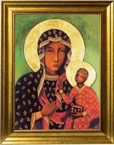 Szűz Mária Szakrális Kép Arany Díszített Keretben 30X40