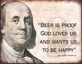 Fém tábla Ben Franklin - Beer