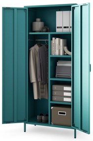 Gardróbszekrény FLAVIO, 800 x 1850 x 450 mm, Modern: tengerszínű