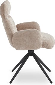 Forgószék bézs színben, bouclé kárpittal ALVARO