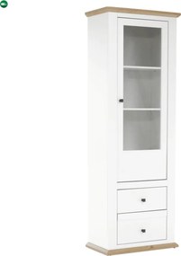 Vitrin MZ4, fehér/grand tölgy, LEON