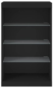 fekete tálalószekrény LED-világítással 60,5 x 37 x 100 cm