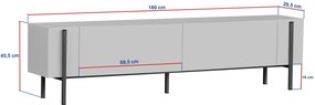 TV szekrény ZENORI 180 cm, atlanti fenyő/fekete