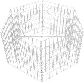 vidaXL hatszögletű gabion magaságyás 100 x 90 x 50 cm