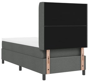 Boxspring Ágy Mattal és LED világítással Sötét Szürke 90x200 cm Szövet