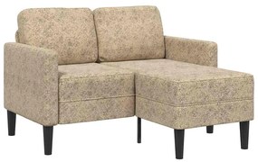világosszürke műbőr 2 üléses kanapé L-alakú kanapéval 125 cm