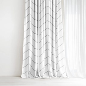 Goldea pamut függöny - cikkcakk fehéren 280x150 cm