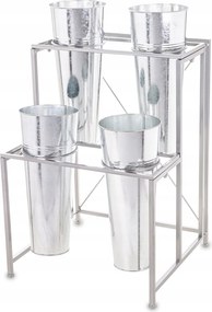 Virágtartó állvány ezüst fém virágágyás 6 cink loft virágtartó