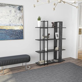 Onno könyvespolc, fekete, 120 cm