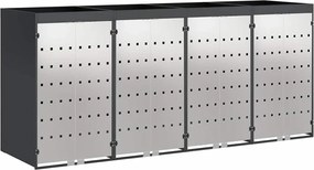 vidaXL Gurulós kuka tároló 3 kukához Antracit 340 x 77.5 x 115.5 cm