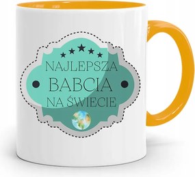 Sárga Bögre Nagymama Napja A Világ Legjobb Nagymamája fényképes nyomtatással