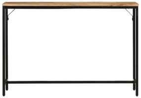 tömör nyers mangófa és vas tálalóasztal 110 x 30 x 75 cm