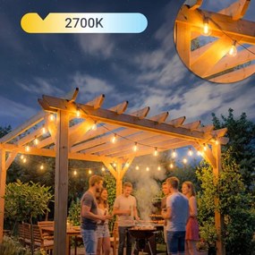 LED kültéri dekorációs fényfüzér 36xE12/1W/230V 22,35 m IP65 fekete