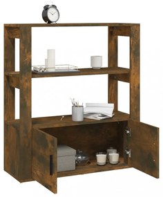 füstös tölgy színű szerelt fa tálalószekrény 80x30x90 cm