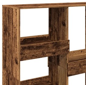 antik fa színű térelválasztó könyvszekrény 100 x 33 x 115 cm