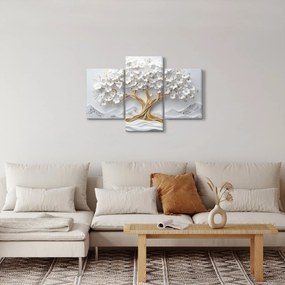 Kép – 3D elegáns életfa virágokkal (90x60 cm)