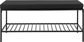 Vita pad, fekete, fekete lábakkal, 100x36x48,5 cm