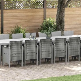 Kert étkező szett 17 pcs Világosszürke Polt rattan